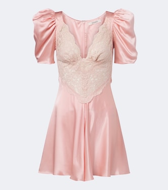 Lace-trimmed silk satin minidress | Rodarte
