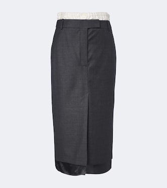 Paneled virgin wool pencil skirt | Róhe