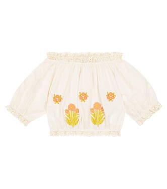 Clementine embroidered floral cotton blouse | The New Society