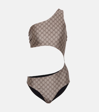 GG cutout one-shoulder swimsuit | Gucci