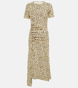 Leopard-print jersey midi dress | Rabanne