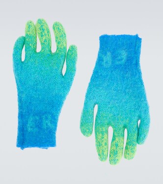 Gradient knitted mohair-blend gloves | ERL
