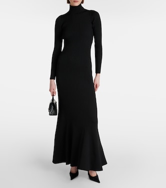 Silk-blend maxi dress in black - Balenciaga | Mytheresa