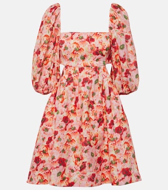 Lightburst cutout floral linen minidress | Zimmermann