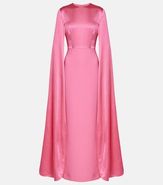 Adley caped crêpe gown | Solace London