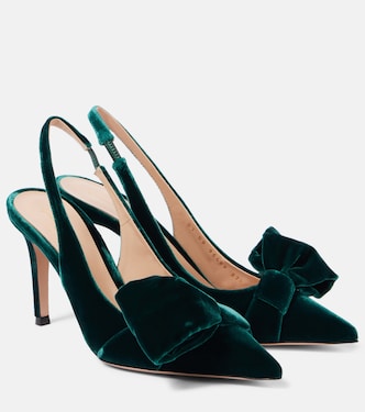 85 bow-detail velvet slingback pumps | Gianvito Rossi