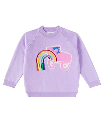 Embroidered cotton jersey sweatshirt | Stella McCartney Kids