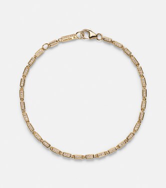 Pulsera Block-Chain Mini de oro de 18 ct con diamantes | Suzanne Kalan