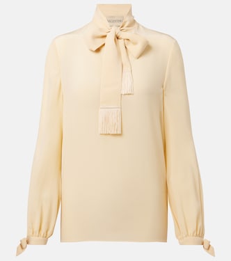 Bow-detail silk crêpe blouse | Valentino