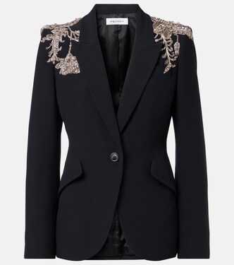 Embellished crepe blazer | McQueen