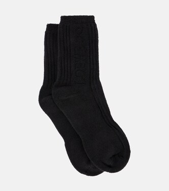 x On logo jacquard cotton terry socks  | Loewe