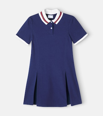Web Stripe cotton polo dress | Gucci Kids
