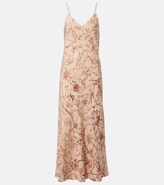 Vestido midi Marian de seda en jacquard estampado | Loro Piana