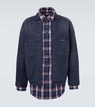 Checked layered denim jacket | Balenciaga