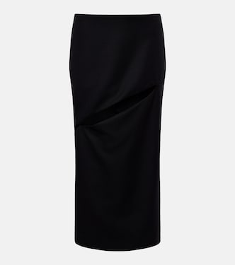 Cutout wool and mohair midi skirt | Jil Sander