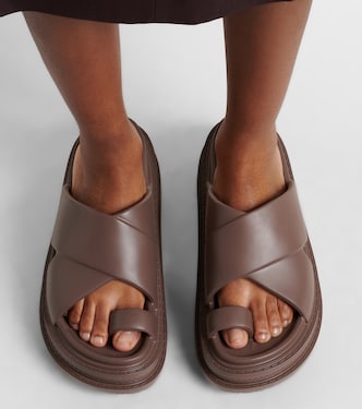 Platform slides in brown - Sacai | Mytheresa