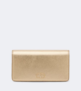 VLogo Mini metallic leather clutch  | Valentino Garavani