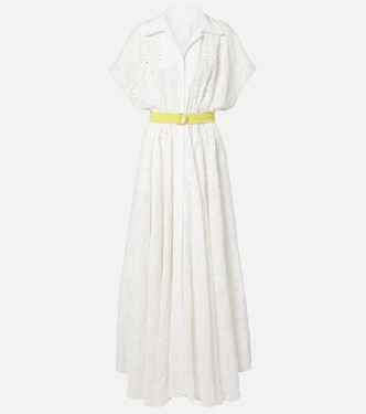 Belted broderie anglaise cotton shirt dress | Norma Kamali