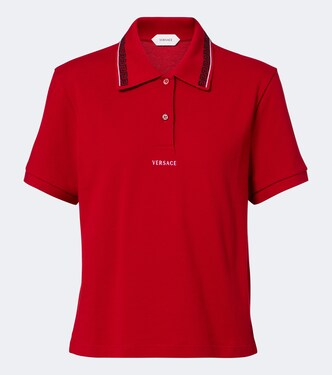 Greca cotton piqué polo shirt | Versace