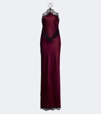 Everly lace-trimmed satin maxi dress | Retrofête