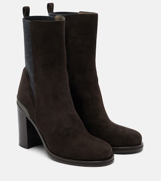 Stivaletti Monili in suede | Brunello Cucinelli