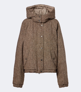 Hooded wool-blend down jacket | Brunello Cucinelli