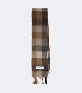 Checked fringed alpaca and wool-blend scarf | Acne Studios