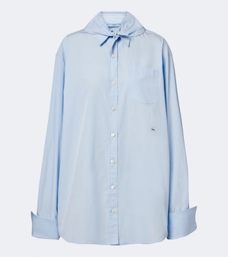 Tie-neck cotton poplin shirt | Prada