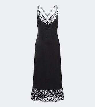 Lace-trimmed silk slip dress | Fendi