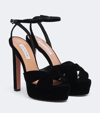 Escarpins Cupid à plateau en velours | Aquazzura