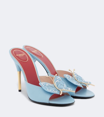 Flutterby embellished leather mules | Valentino Garavani