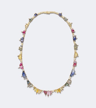 18kt gold necklace with sapphires and diamonds | Suzanne Kalan
