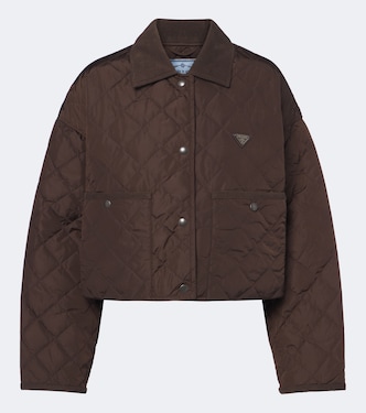 Re-Nylon corduroy-trimmed cropped jacket | Prada