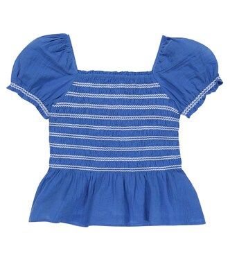 Embroidered smocked cotton top | Polo Ralph Lauren Kids