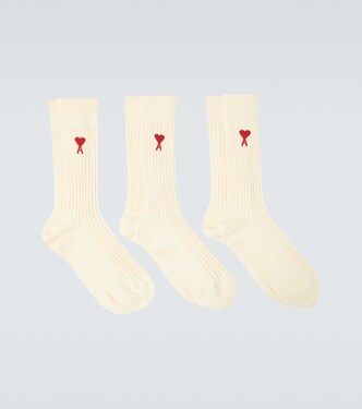 Set de 3 calcetines Ami de Coeur de mezcla de algodón | Ami Paris