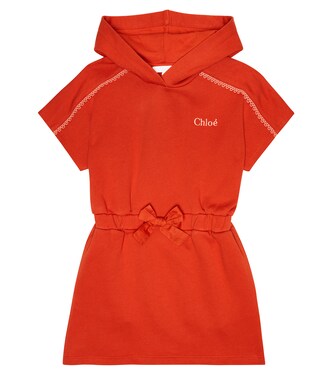 Hooded cotton minidress | Chloé Kids