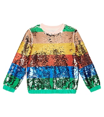 Striped sequined sweatshirt | Stella McCartney Kids