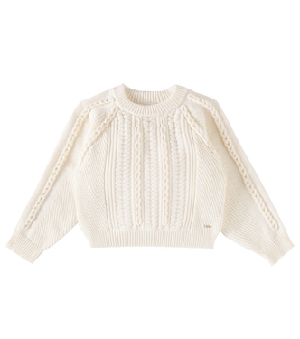 Cable-knit cotton and wool sweater | Chloé Kids