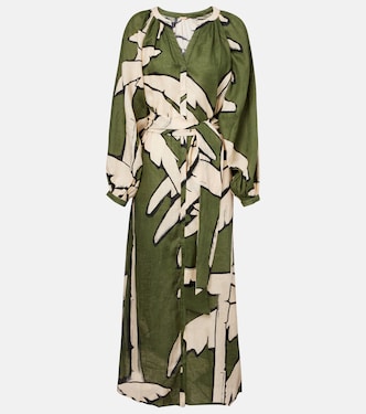 Robe longue imprimée en lin | Johanna Ortiz
