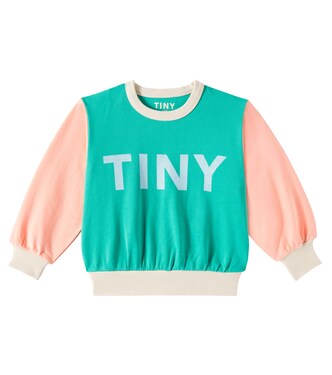 Logo colorblocked cotton jersey sweatshirt | Tinycottons