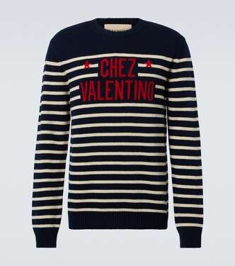 Chez Valentino striped jacquard wool sweater | Valentino