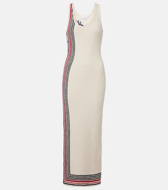 Robe midi rayée en coton mélangé | Rabanne