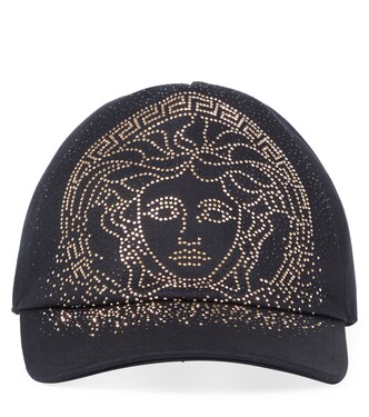 Medusa embellished cotton baseball cap | Versace Kids