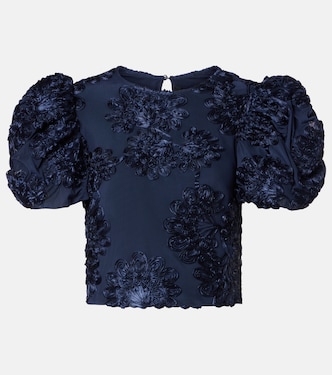 Floral-appliqué top | Rotate