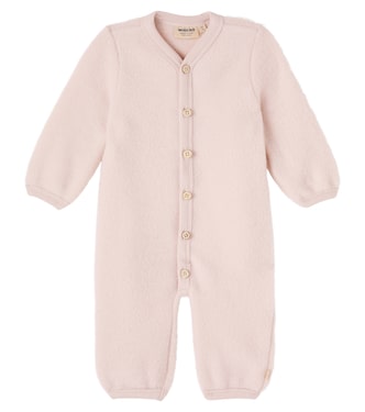 Baby Levi wool fleece onesie | Wheat