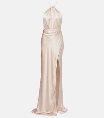 Halterneck silk satin gown | The Sei