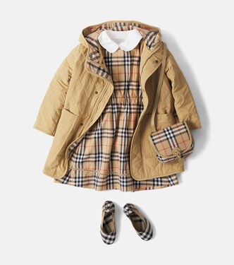 Burberry Check leather-trimmed crossbody bag in beige - Burberry