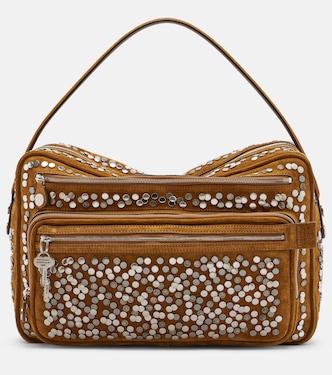 Schultertasche Camera Large aus Veloursleder | Acne Studios