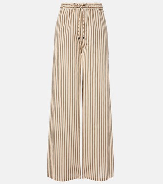 Striped cotton and silk wide-leg pants | Max Mara