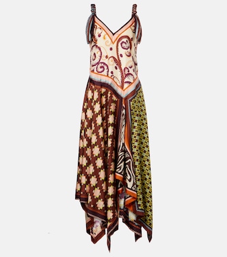 Wilson asymmetric silk twill midi dress | Alémais